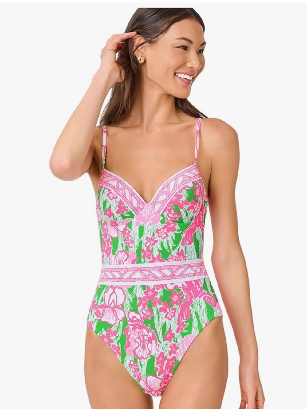 NWT Lilly Pulitzer Palma Putting Green Hannah One-Piece Swimsuit